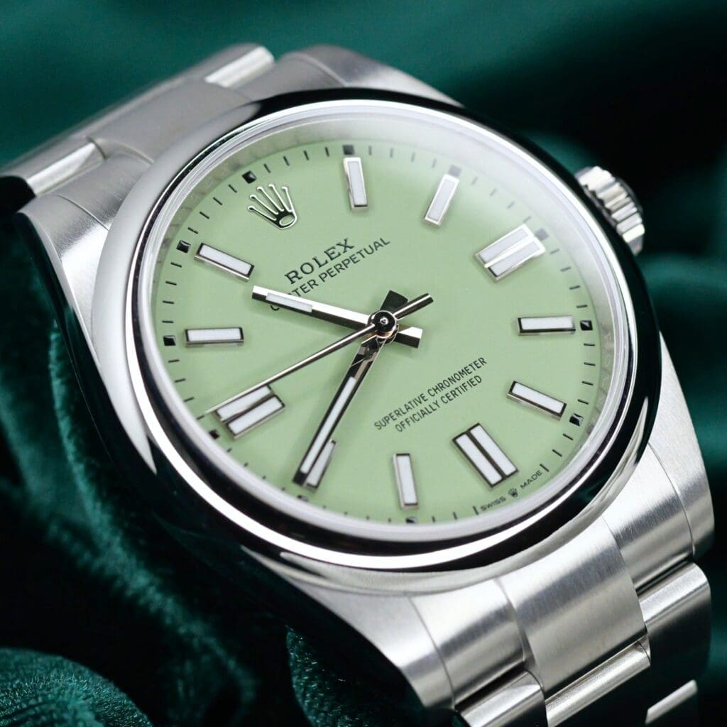 2026 NEW UNWORN Rolex Oyster Perpetual Pistacho Green Dial Stainless Steel 41mm COMPLETE SET 134300-0006