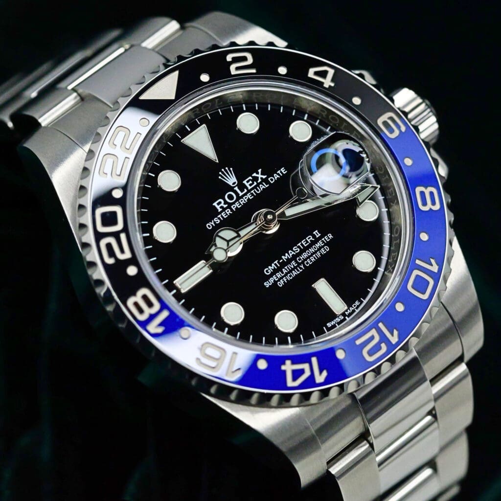 Rolex GMT-Master II "Batman" Black Dial Blue/Black Ceramic Bezel Oyster Bracelet Stainless Steel 40mm MINT CONDITION COMPLETE SET 116710BLNR