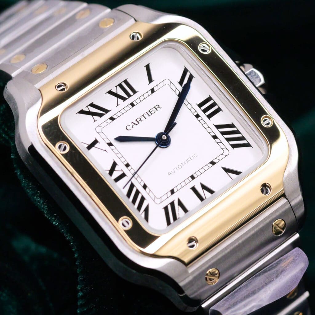 2026 NEW UNWORN Cartier Santos de Cartier White Dial Two-Tone 18K Yellow Gold Stainless Steel 35mm COMPLETE SET W2SA0016