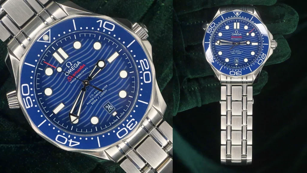 Omega Seamaster Blue Wave Dial Blue Ceramic Bezel Stainless Steel