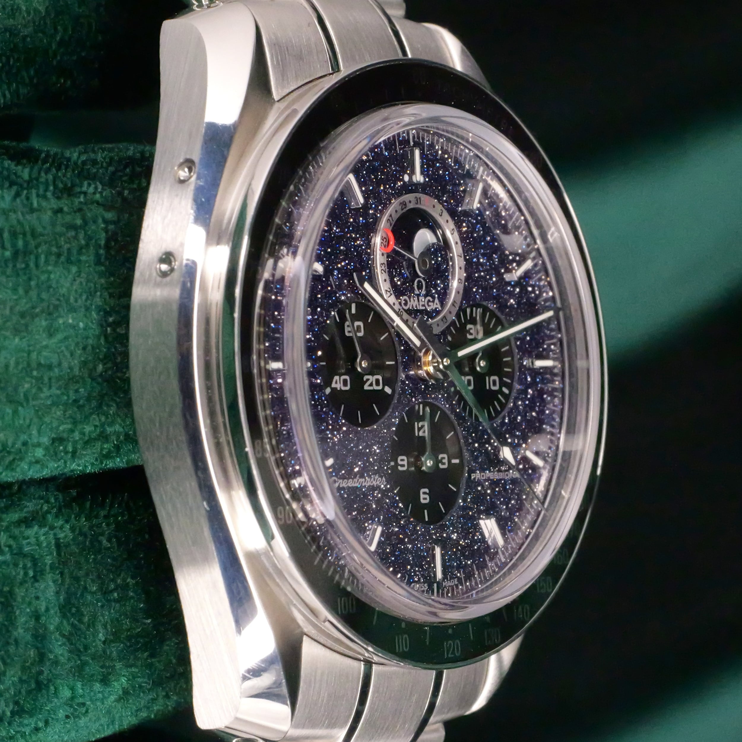 Omega Speedmaster Moonphase Aventurine Black Dial Black Ceramic