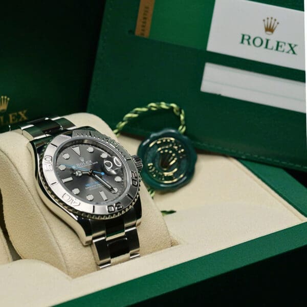 Rolex Yacht-Master Rhodium Grey Dial Platinum Bezel Oyster