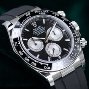 2026 NEW UNWORN Rolex Cosmograph Daytona "Baby Le Mans" Black Dial Silver Subdials Black Ceramic Bezel Black Oysterflex Strap 18K White Gold 40mm COMPLETE SET 126519LN-0002