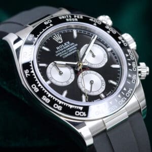 2026 NEW UNWORN Rolex Cosmograph Daytona "Baby Le Mans" Black Dial Silver Subdials Black Ceramic Bezel Black Oysterflex Strap 18K White Gold 40mm COMPLETE SET 126519LN-0002