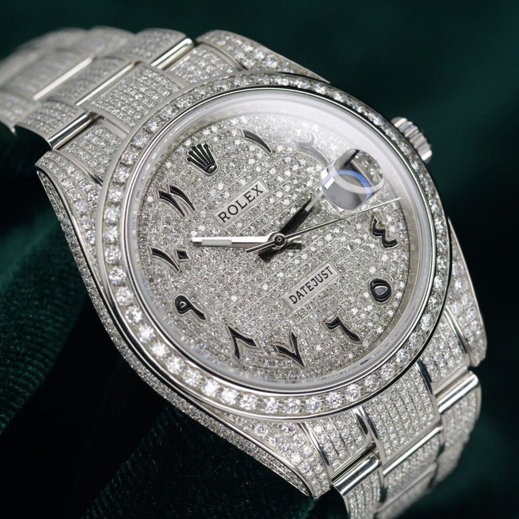 Rolex Datejust 41 Full Diamond Dial Arabic Numerals Stainless Steel Bussdown MINT CONDITION COMPLETE SET 126300