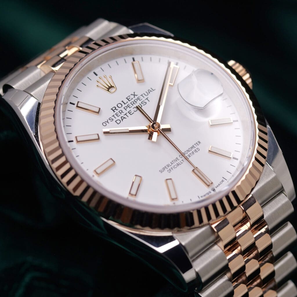 2026 NEW UNWORN Rolex Datejust 36 White Dial Rose Gold Fluted Bezel Jubilee Bracelet Two-Tone 18k Rose Gold Stainless Steel 36mm COMPLETE SET 126231-0017