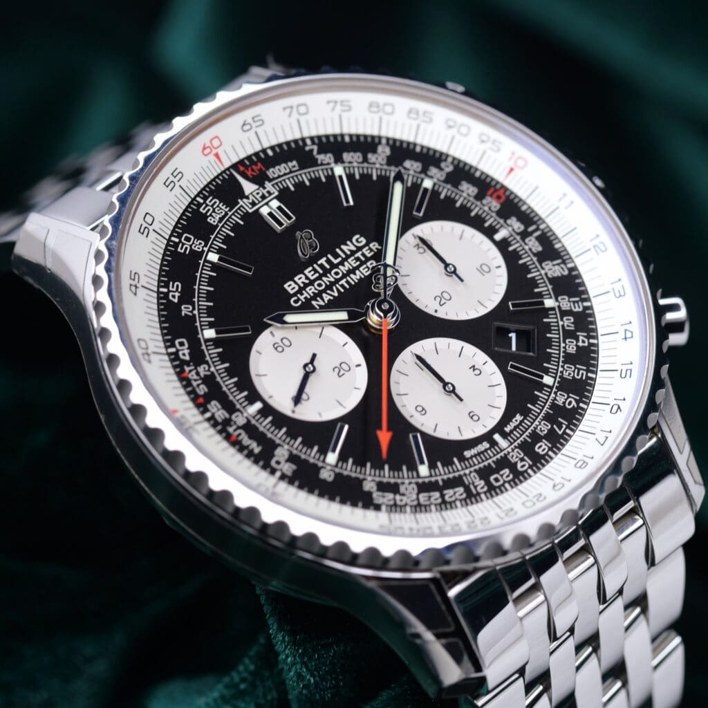 Breitling Navitimer 1 B01 Chronograph Black Dial Stainless Steel 46mm MINT CONDITION COMPLETE SET AB0127211B1A1