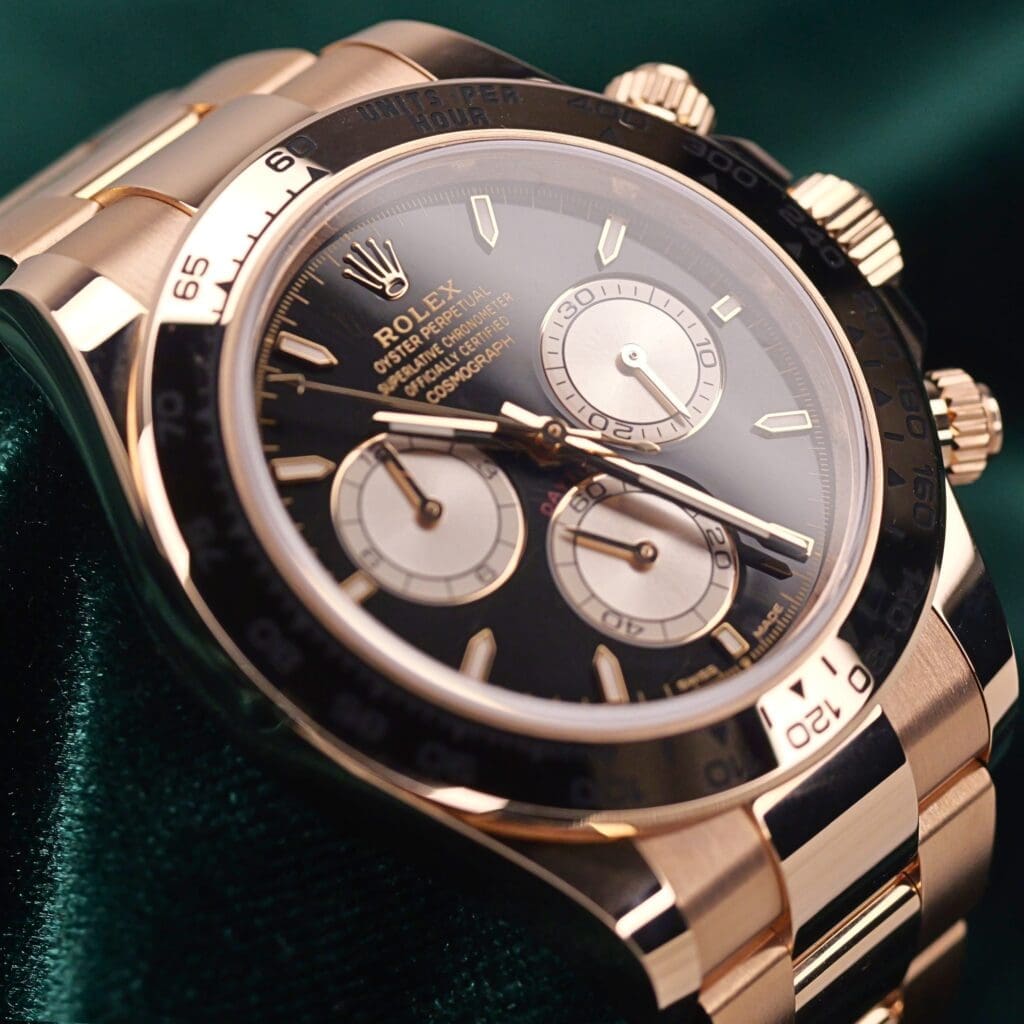 2026 NEW UNWORN Rolex Cosmograph Daytona Black Sundust Dial 18K Rose Gold Oyster Bracelet 40mm COMPLETE SET 126505-0001