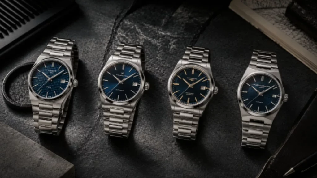 Tissot PRX compared to Hamilton Jazzmaster, Longines Conquest Heritage, and Frederique Constant Highlife integrated bracelet watches