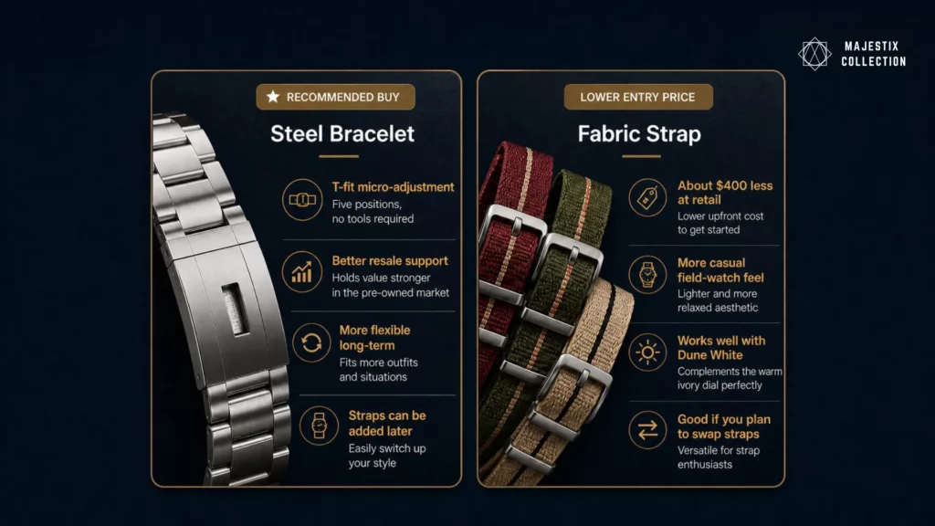 Tudor Ranger bracelet versus fabric strap buying comparison