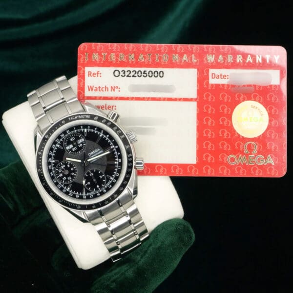 Omega Speedmaster Day‑Date Black Dial Black Bezel Stainless Steel