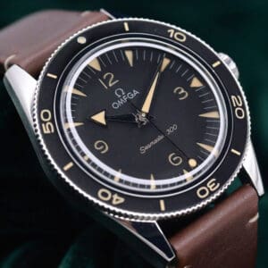Omega Seamaster 300 Heritage Black Dial Brown Leather Strap Stainless Steel 41mm NEAR MINT CONDITION COMPLETE SET 234.32.41.21.01.001