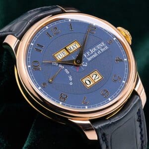 F.P. Journe Quantième Perpétuel Boutique Edition Blue Dial Blue Alligator Leather Strap 18K Rose Gold 40mm MINT CONDITION COMPLETE SET QP