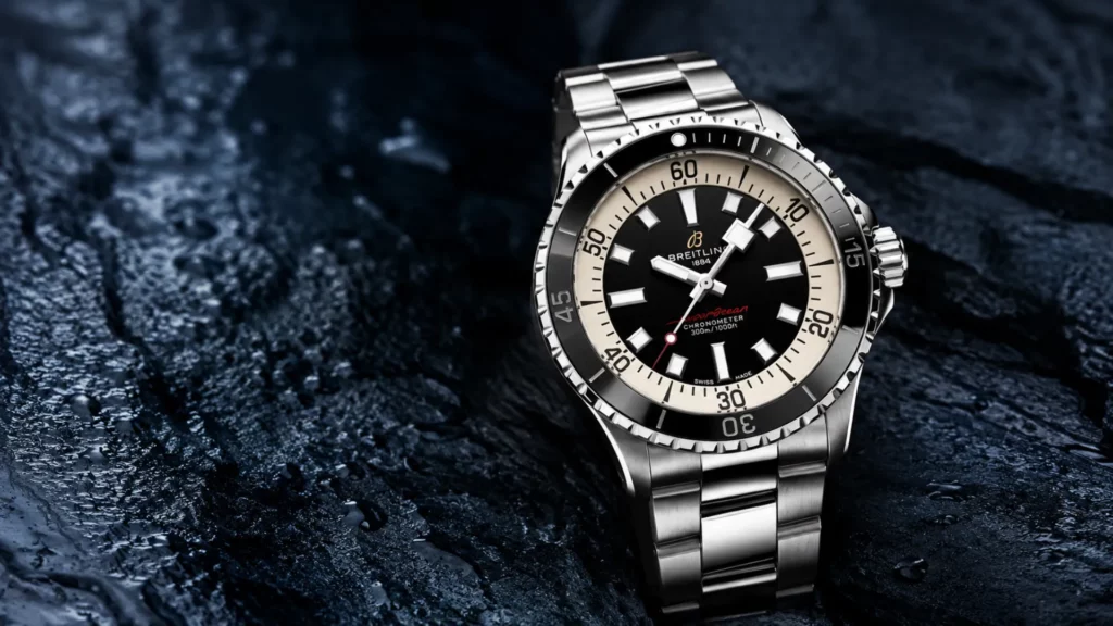 Breitling Superocean Automatic steel dive watch with ceramic bezel and high-contrast dial