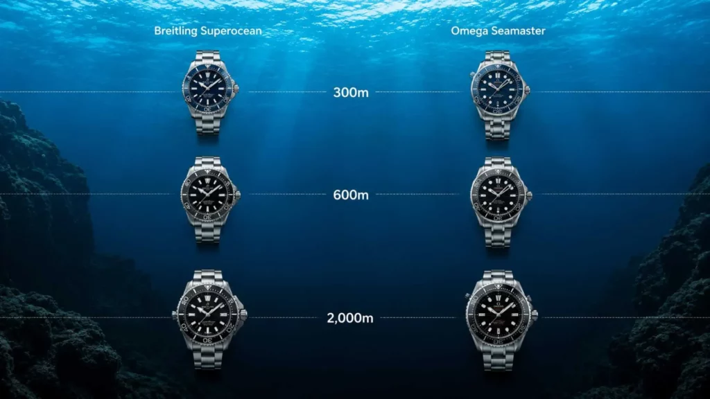 breitling-superocean-vs-omega-seamaster-water-resistance-depth-comparison