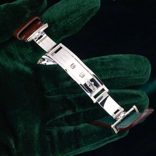 2025 Rolex 1908 White Dial 18K White Gold Brown Alligator Leather
