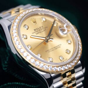 Rolex Datejust 31 Champagne Diamond Dial Diamond Bezel Jubilee Yellow Gold & Stainless Steel 31mm MINT CONDITION COMPLETE SET 278383RBR