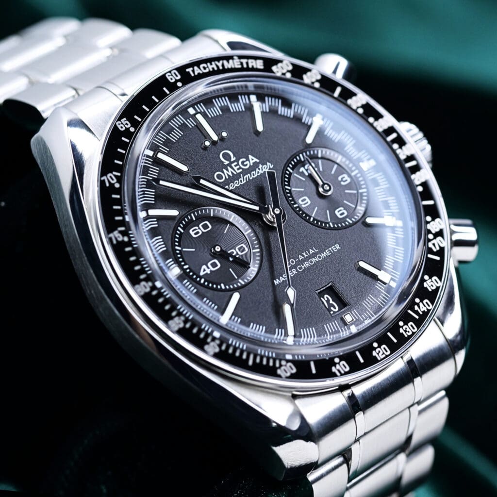 Omega Speedmaster Racing Co-Axial Master Chronometer Black Dial Stainless Steel 44.25mm MINT CONDITION COMPLETE SET 329.30.44.51.01.001