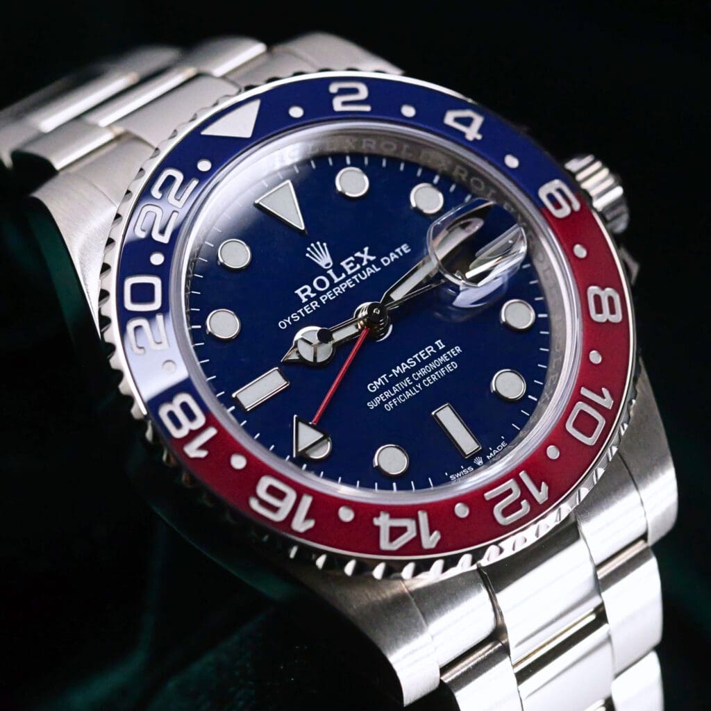 Rolex GMT-Master II "Pepsi" Blue Dial Red Blue Bezel 18K White Gold Oyster Bracelet 40mm MINT CONDITION COMPLETE SET 126719BLRO