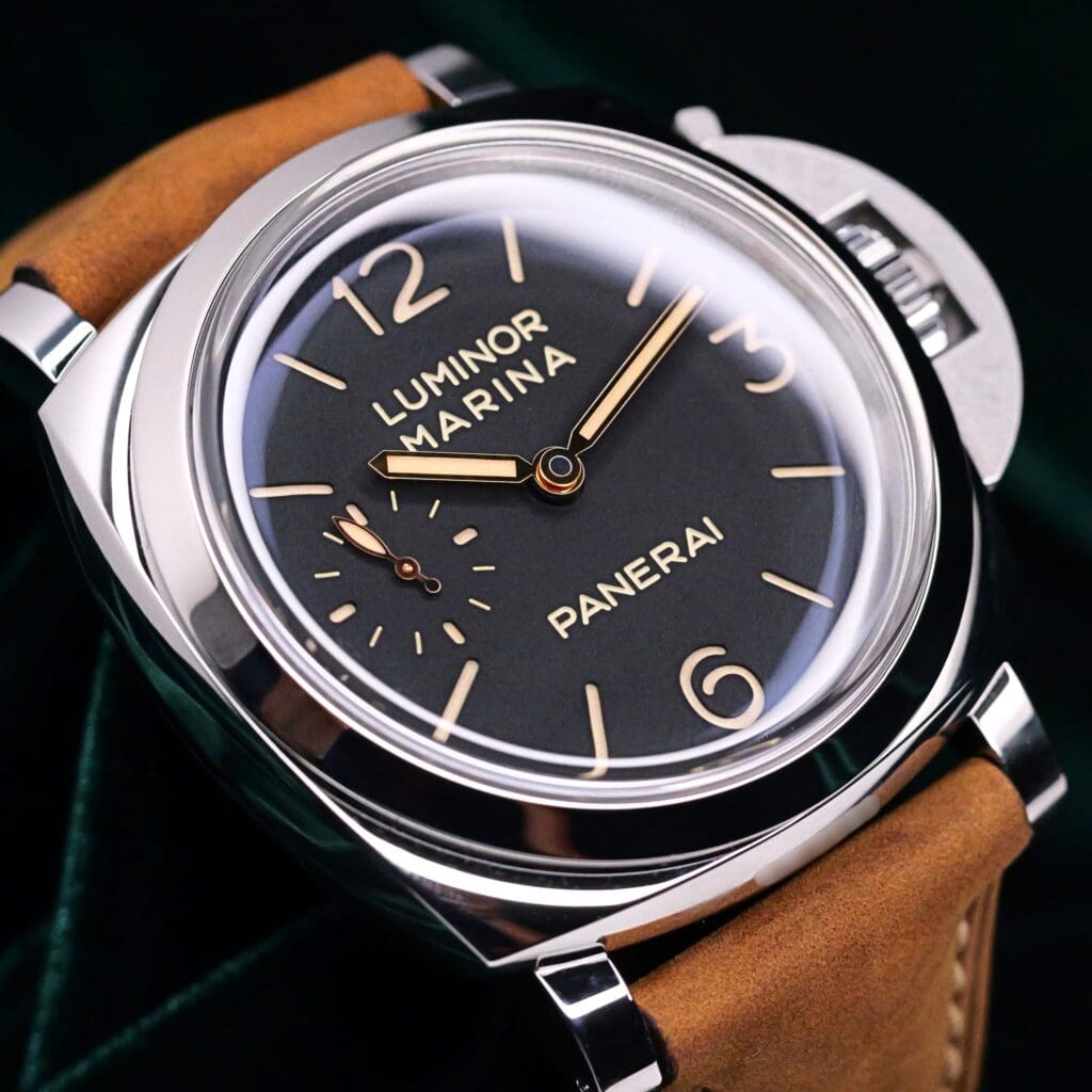 Panerai Luminor Marina 1950 3 Days Black Dial Stainless Steel Brown Leather Strap 47mm LIMITED EDITION MINT CONDITION COMPLETE SET PAM00422