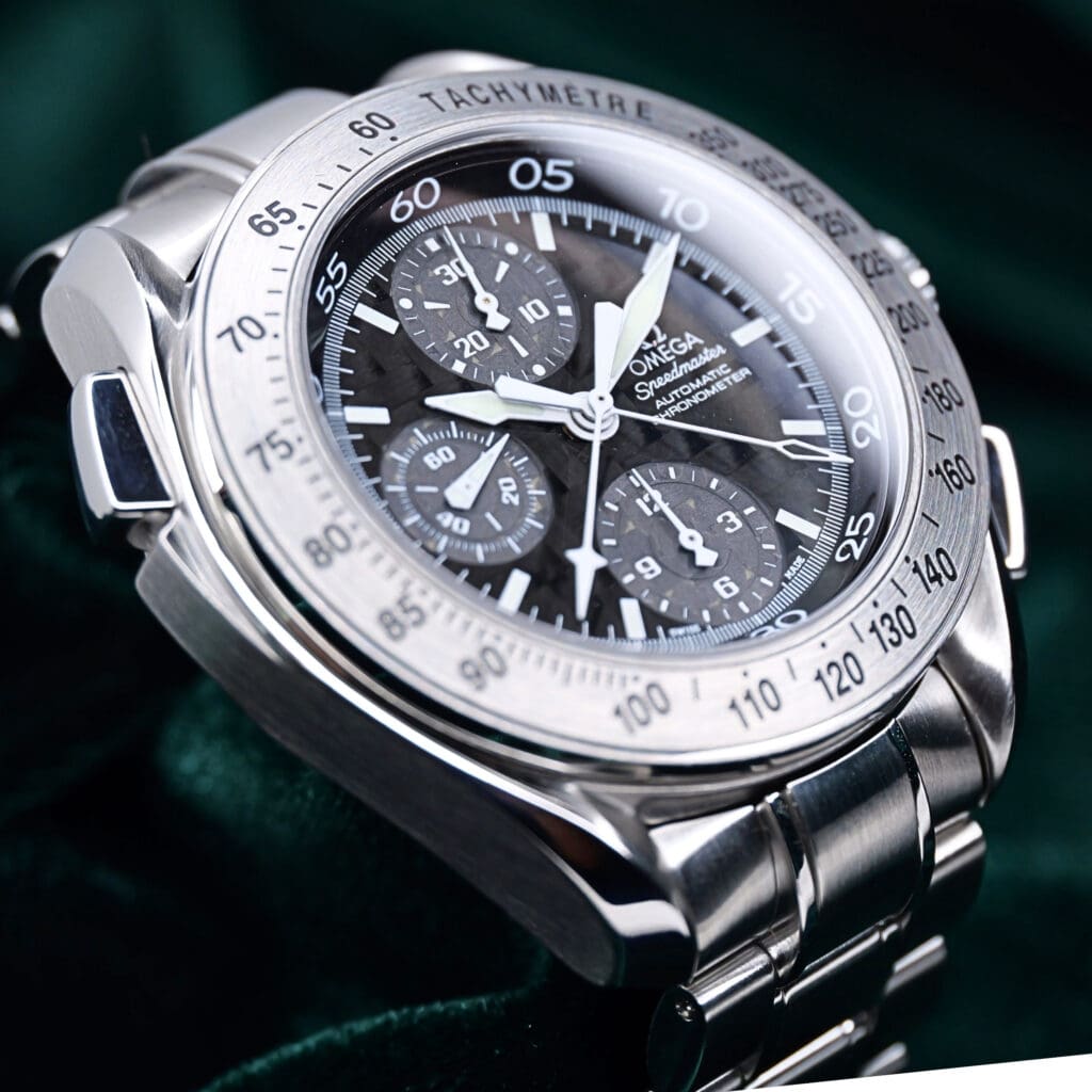 Omega Speedmaster Split-Seconds "Rattrapante" Black Carbon Fiber Dial Stainless Steel 42mm MINT CONDITION 3540.50