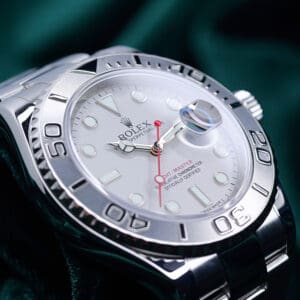 Rolex Yacht-Master Silver Dial Platinum Bezel Oyster Bracelet Stainless Steel 40mm MINT CONDITION COMPLETE SET 116622