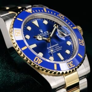 Rolex Submariner Date Bluesy Sunburst Blue Dial Blue Ceramic Bezel Oyster Two-Tone Yellow Gold Stainless Steel 41mm MINT CONDITION COMPLETE SET 126613LB