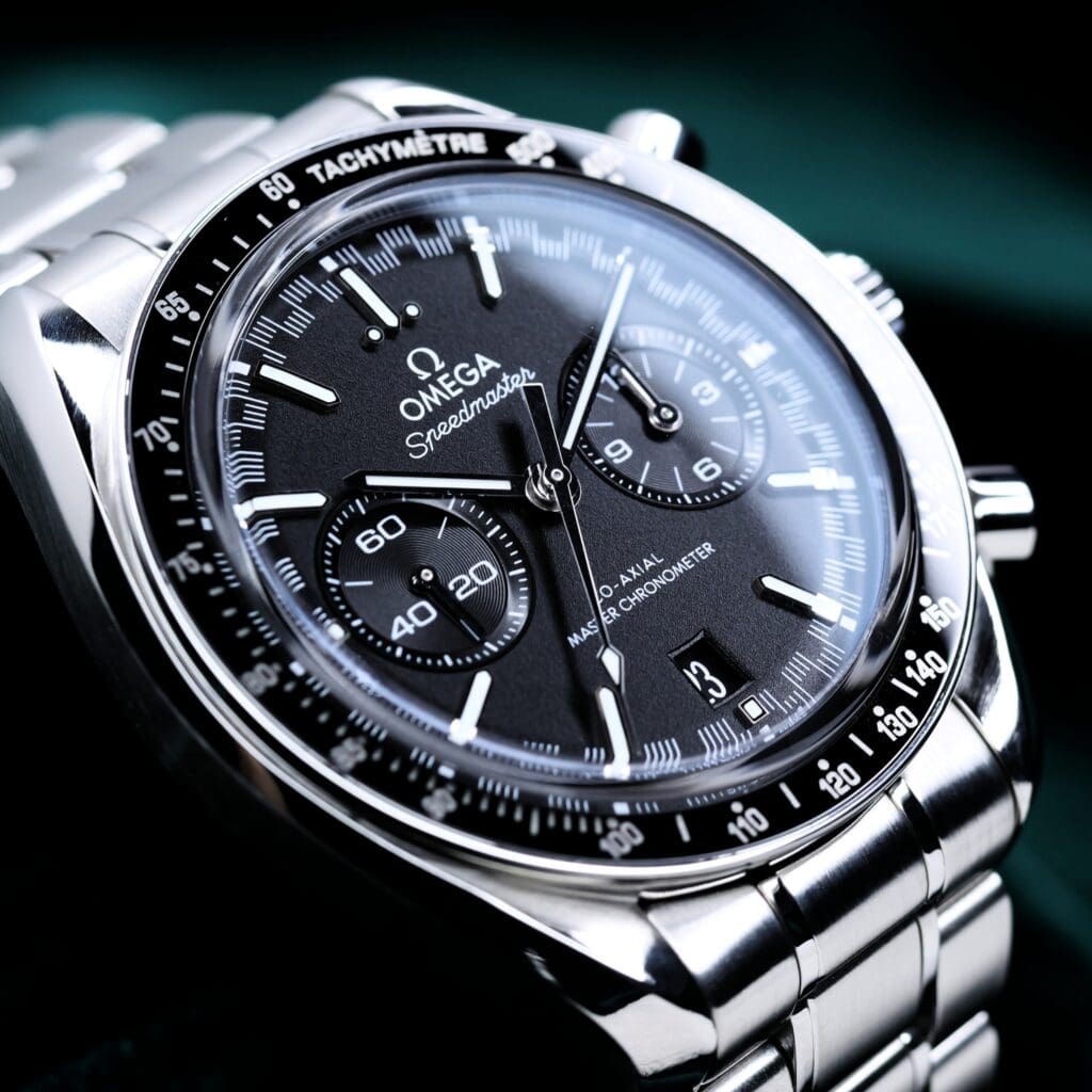 Omega Speedmaster Racing Co-Axial Master Chronometer Black Dial Stainless Steel 44.25mm COMPLETE SET MINT CONDITION 329.30.44.51.01.001
