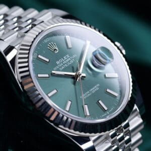 2026 NEW UNWORN Rolex Datejust Mint Green Dial White Gold Fluted Bezel Stainless Steel Jubilee Bracelet 41mm COMPLETE SET 126334-0028