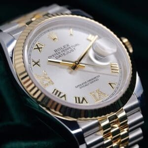 2026 NEW UNWORN Rolex Datejust 36 Silver Dial Diamond VI & IX (6-9) Roman Numerals Fluted Bezel Jubilee Bracelet Two-Tone Yellow Rolesor Stainless Steel 18k Yellow Gold 36mm COMPLETE SET 126233-0031
