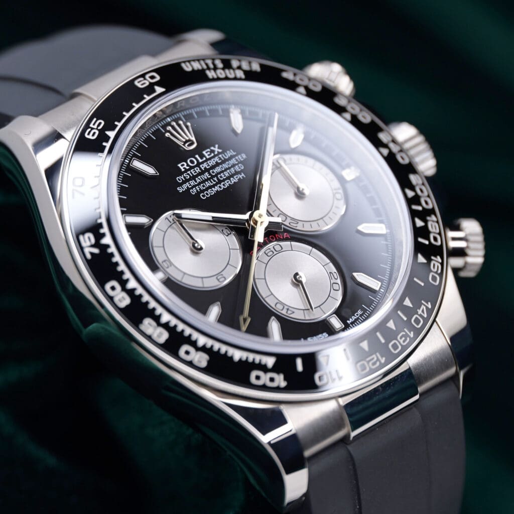 2026 NEW UNWORN Rolex Cosmograph Daytona "Baby Le Mans" Black Dial Silver Subdials Black Ceramic Bezel Black Oysterflex Strap 18k White Gold 40mm COMPLETE SET 126519LN-0002