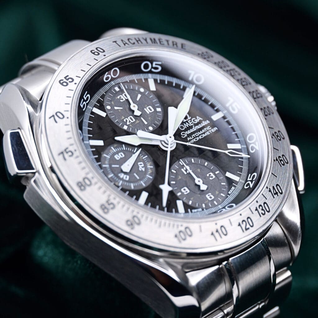Omega Speedmaster Split-Seconds "Rattrapante" Black Carbon Fiber Dial Stainless Steel 42mm Mint Condition 3540.50