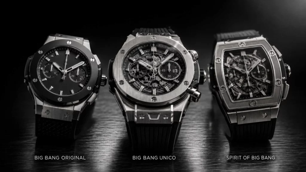 Hublot Big Bang Unico, Big Bang Original and Spirit of Big Bang references shown together