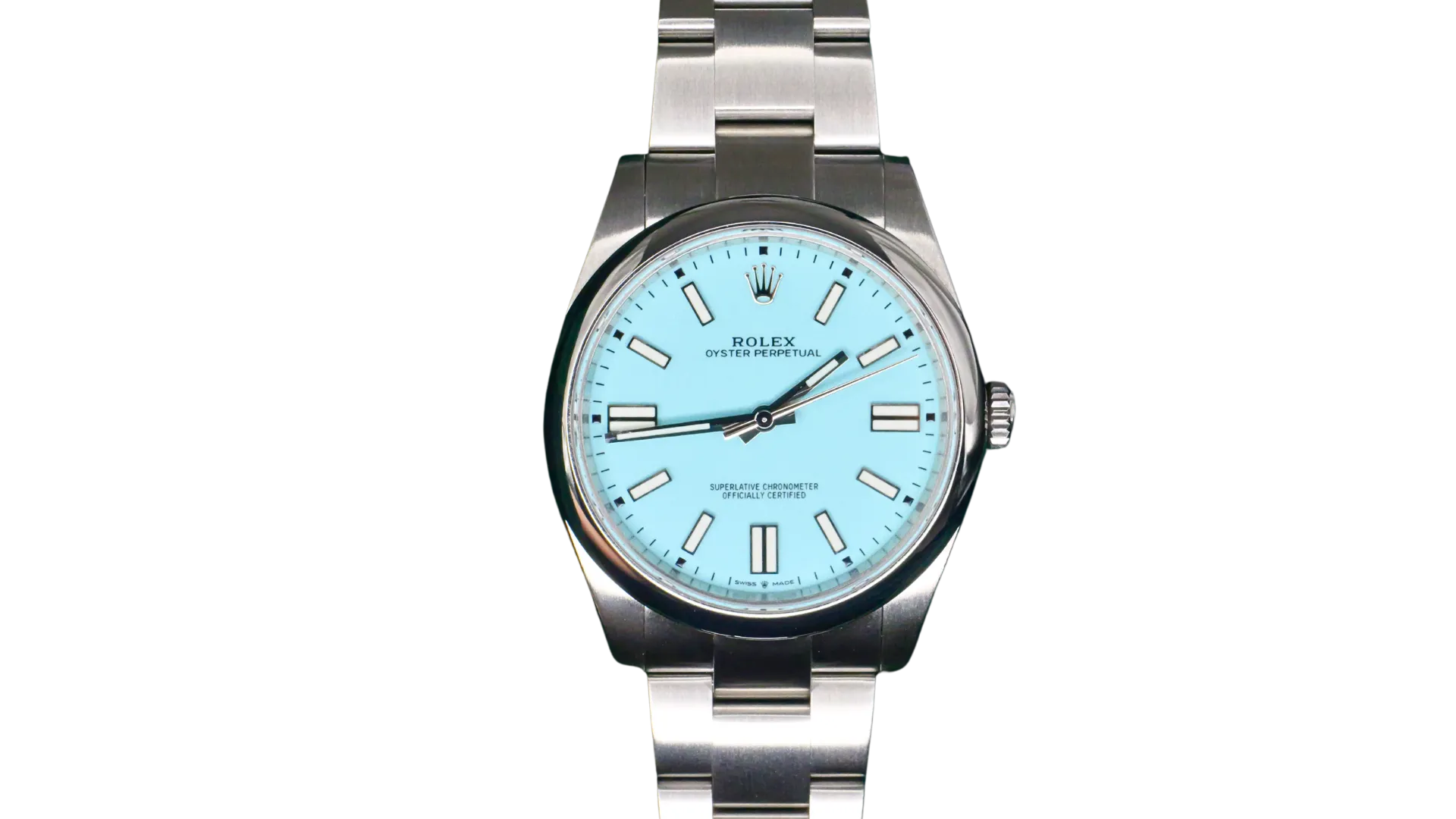 2022 Rolex Oyster Perpetual 41 Tiffany Turquoise Blue Dial 124300 - Featured Image