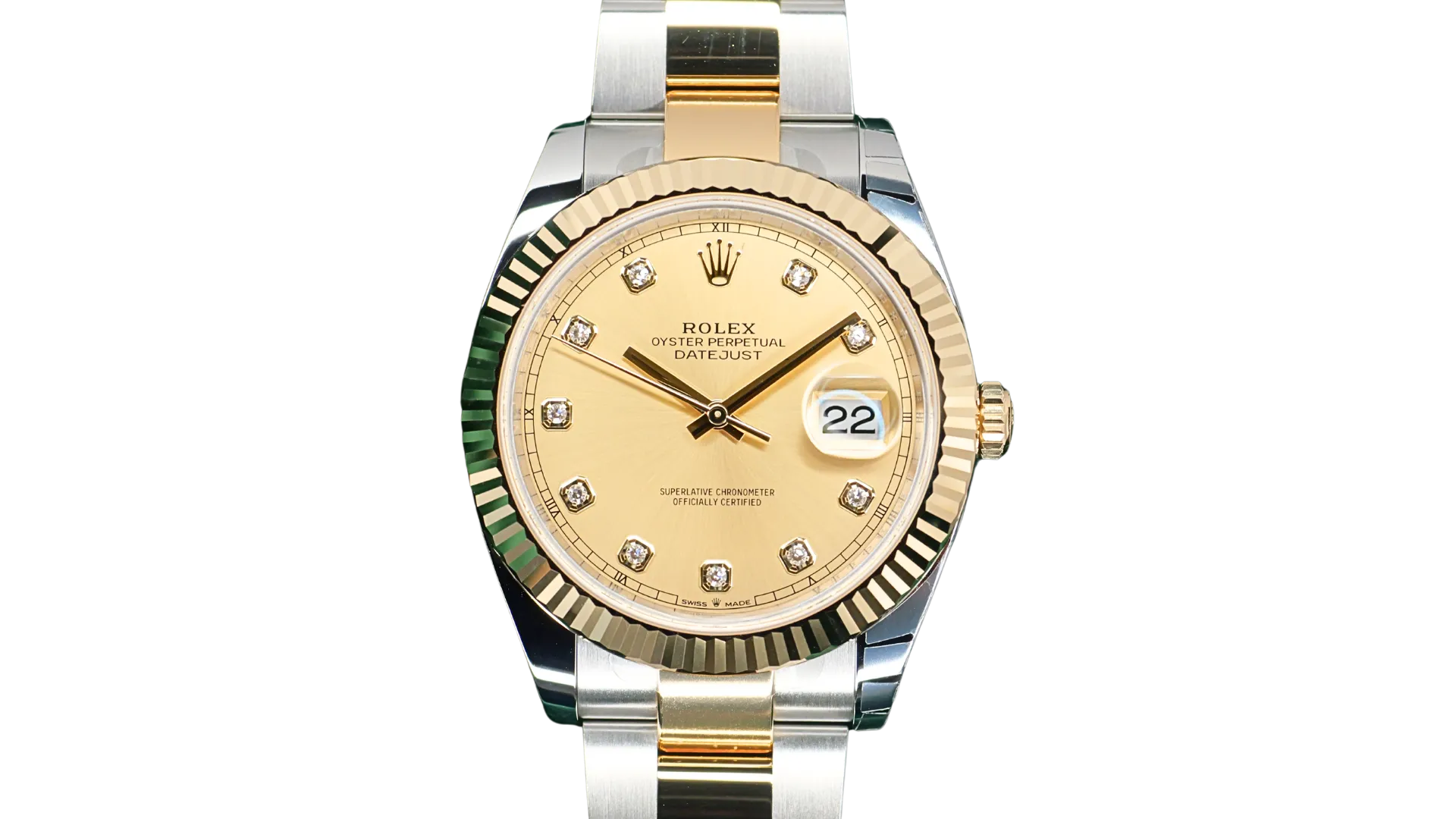 2025 Rolex Datejust 41 Champagne Dial Diamond 18K Yellow Gold Steel 126333 - Featured Image