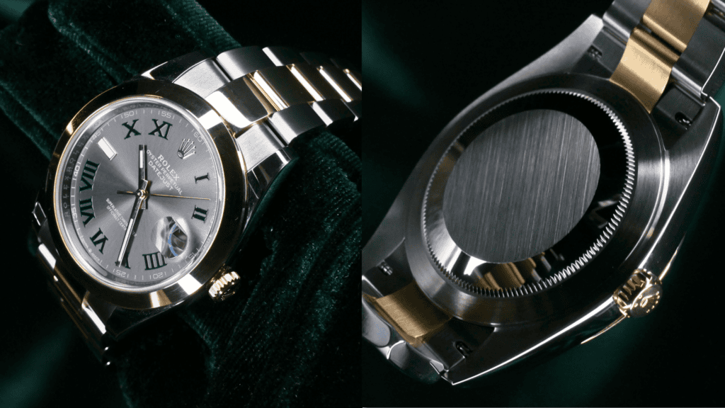2025 Rolex Datejust 41 Wimbledon Slate Dial Two-Tone Stainless Steel 126303 - Case & Bezel