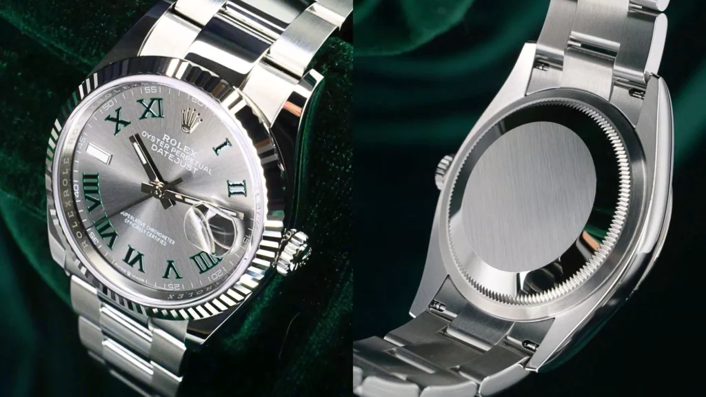 2026 Rolex Datejust Wimbledon 36mm Slate Fluted 126234 - Case and Bezel