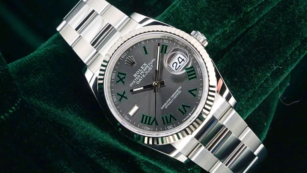 2026 Rolex Datejust Wimbledon 36mm Slate Fluted 126234 - Dial and Face Design