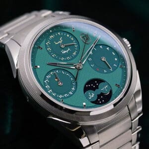2025 NEW UNWORN Parmigiani Fleurier Tonda PF Hijri Perpetual Calendar Viridian Green Moonphase Dial Platinum Bezel Stainless Steel 42mm COMPLETE SET PFH983-1020001-100182
