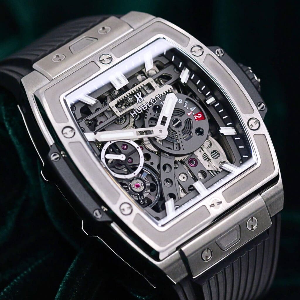 Hublot Spirit of Big Bang Meca-10 Black Skeleton Dial Titanium Black Rubber Strap 45mm MINT CONDITION 614.NX.1170.RX