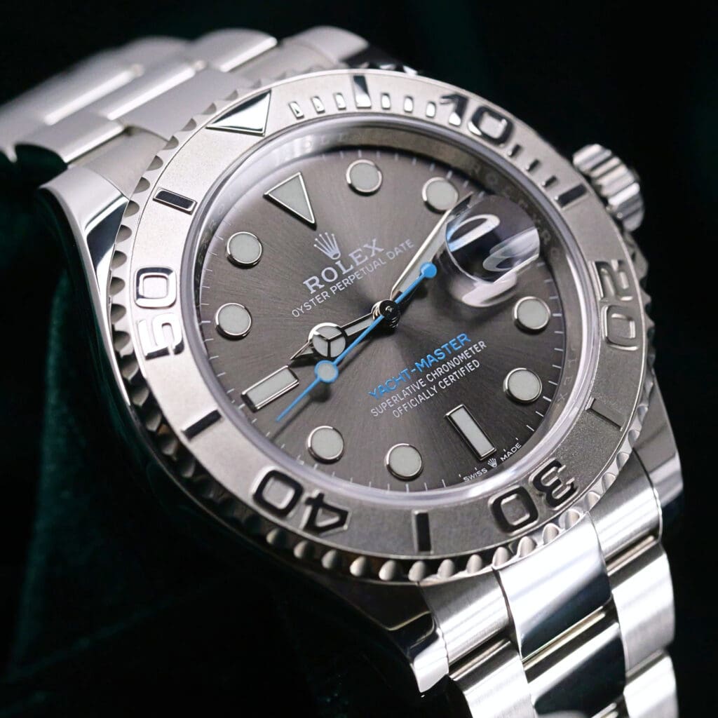 Rolex Yacht-Master Rhodium Slate Dial Platinum Bezel Oyster Bracelet Stainless Steel 40mm MINT CONDITION COMPLETE SET 126622