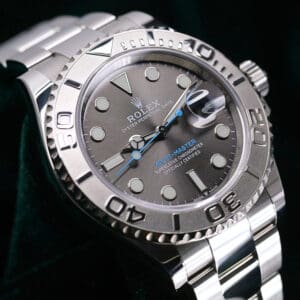 Rolex Yacht-Master Rhodium Slate Dial Platinum Bezel Oyster Bracelet Stainless Steel 40mm MINT CONDITION COMPLETE SET 126622