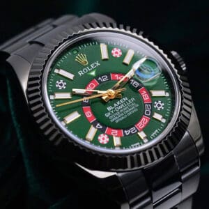Rolex Sky-Dweller "Casino" Blaken Green Dial Black DLC Stainless Steel Oyster Bracelet 42mm MINT CONDITION COMPLETE SET 326934
