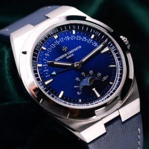 2025 Vacheron Constantin Overseas Moonphase Retrograde Date Blue Dial Blue Leather Strap Stainless Steel 41mm MINT CONDITION COMPLETE SET 4000V/210A-B911