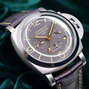 Panerai Luminor 1950 Equation of Time 8 Days GMT Brown Dial Brown Alligator Strap Titanium 47mm MINT CONDITION COMPLETE SET PAM00656