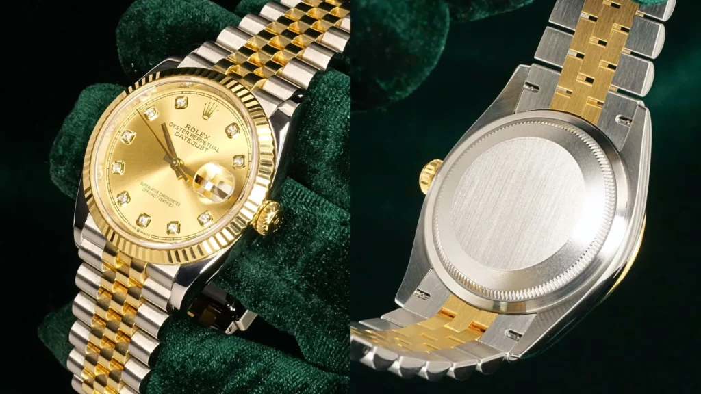 Rolex Datejust 36mm Champagne Dial Diamond Markers 126233 - Case and Bezel