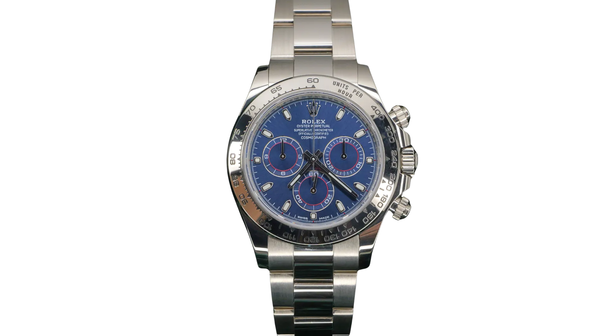 Rolex Daytona Cosmograph John Mayer Blue Red Accents 18K White Gold 116509 - Featured Image