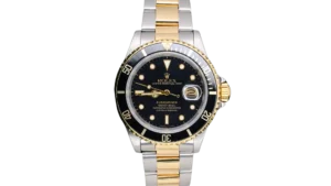 Rolex Submariner Date Black Dial Yellow Gold and Oyster Steel Bracelet 40mm 16803 - Featured Image
