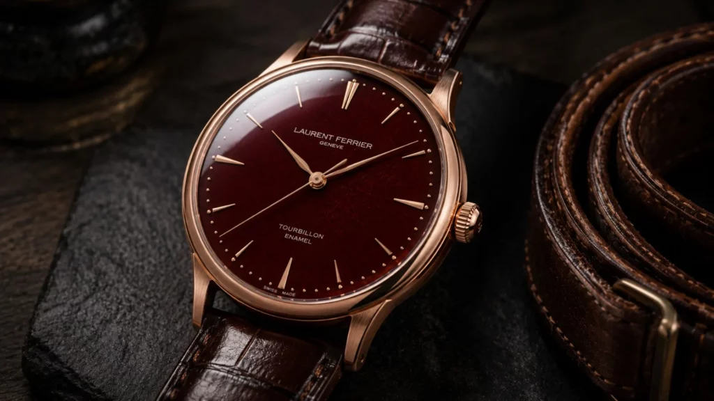 anOrdain Model 1 watch with vitreous grand feu enamel dial on copper