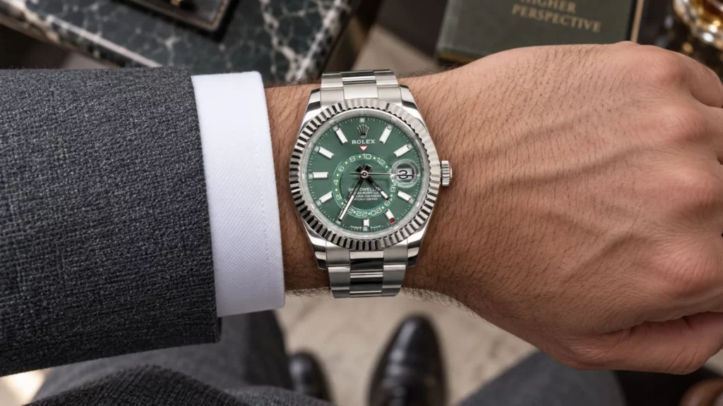 2024 Rolex Sky-Dweller Mint Green Dial Fluted Bezel Oyster 336934 - On-Wrist Feel